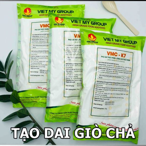 PHỤ GIA TẠO GIÒN DAI CHO GIÒ CHẢ VMC K7